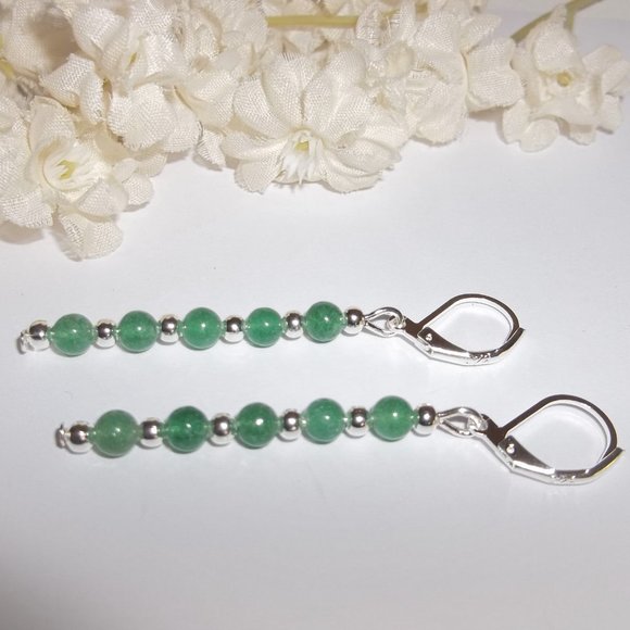 Earring, Green Earrings, Faux Jade Earring, Earring, Earring, Earring Set A783 - Picture 4 of 8